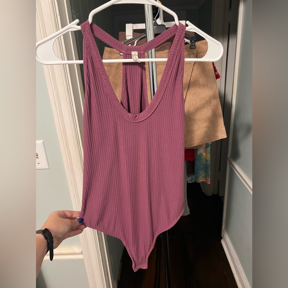 Free People Speed Dial Bodysuit Plum
